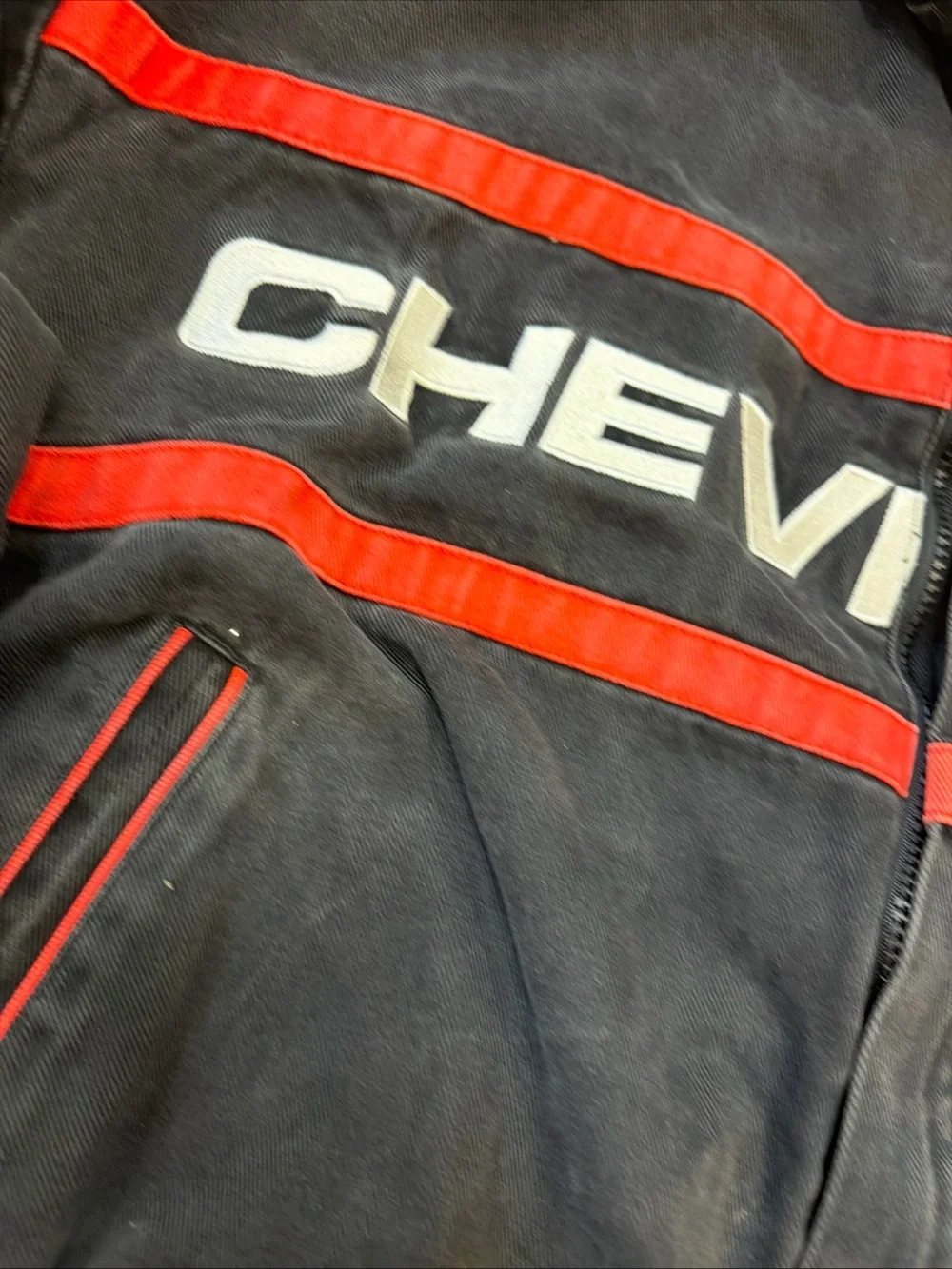 Vintage Chevrolet Racing Men's Black & Red Bomber Jacket
